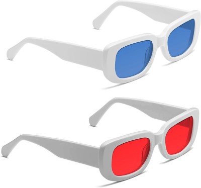 ELLIGATOR Rectangular Sunglasses(For Men & Women, Blue, Red)