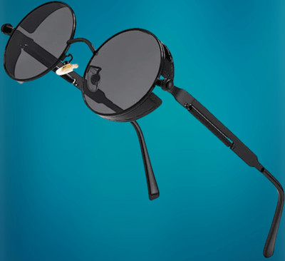 Supreno Round Sunglasses(For Boys & Girls, Black)