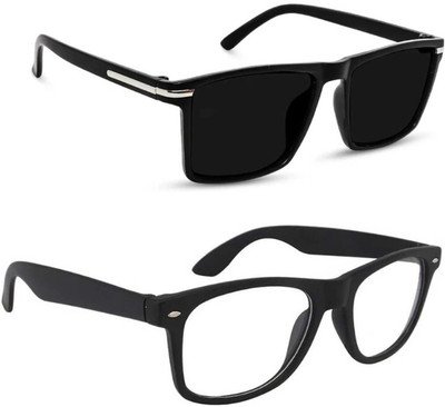 AR Cool Retro Square Sunglasses(For Men & Women, Black)