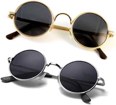 sunwear Round Sunglasses(For Women, Black)