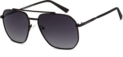 VINCENT CHASE by Lenskart Rectangular Sunglasses(For Men & Women, Grey)