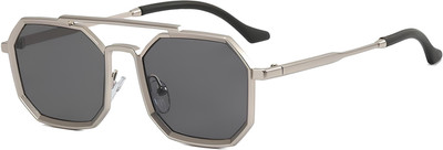 4Flaunt Retro Square Sunglasses(For Men & Women, Black)