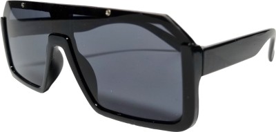 NexQuity Retro Square Sunglasses(For Men & Women, Black)