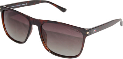 TOMMY HILFIGER Rectangular Sunglasses(For Men & Women, Brown)