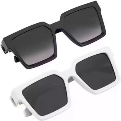 David Martin Retro Square Sunglasses(For Men, Black)