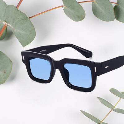 PETER JONES Retro Square Sunglasses(For Men & Women, Blue)