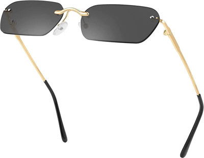 TOUGH STYLE Rectangular Sunglasses(For Men & Women, Black)