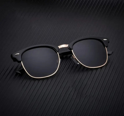 Puerto Clubmaster Sunglasses(For Men & Women, Black)