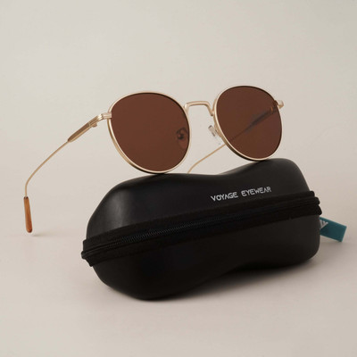 VOYAGE Round Sunglasses(For Men & Women, Brown)