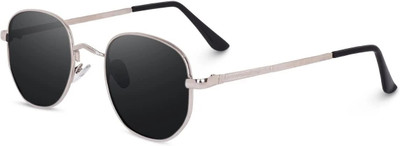 Dcmr Round Sunglasses(For Men & Women, Black)