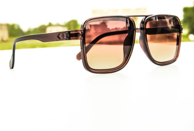 jiebo Rectangular Sunglasses(For Men & Women, Brown)