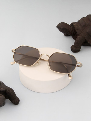 Ted Smith Rectangular Sunglasses(For Men & Women, Black)