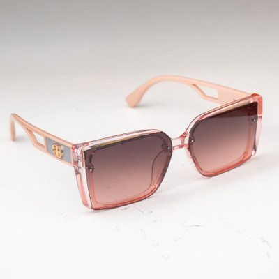 Kalveera Rectangular, Over-sized, Retro Square Sunglasses(For Men & Women, Pink)