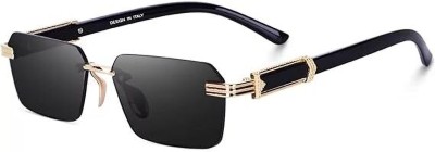 VALWICK Rectangular Sunglasses(For Men & Women, Black)