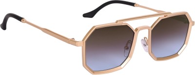 AISLIN Retro Square, Wayfarer Sunglasses(For Men & Women, Brown, Blue)