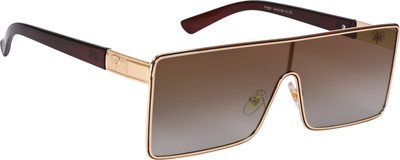AISLIN Rectangular, Retro Square Sunglasses(For Men & Women, Brown)
