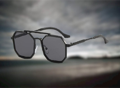 SpadeAces Retro Square Sunglasses(For Men & Women, Black)