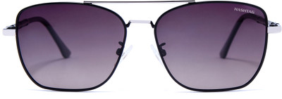 Hashtag Rectangular Sunglasses(For Men & Women, Brown)