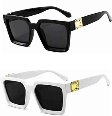 Zienz Wayfarer, Oval, Cat-eye Sunglasses(For Men & Women, Black)