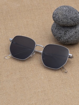 Ted Smith Retro Square Sunglasses(For Men & Women, Grey)