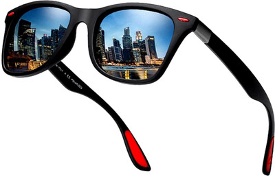 Dcmr Wayfarer, Retro Square Sunglasses(For Men & Women, Black)