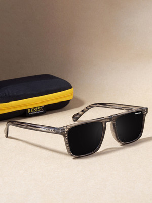 RESIST EYEWEAR Retro Square Sunglasses(For Men & Women, Black)