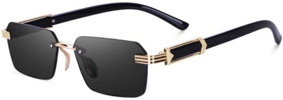 Legend Eyewear Rectangular, Retro Square Sunglasses(For Boys & Girls, Black)