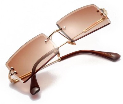 Eyenaks Rectangular Sunglasses(For Men & Women, Brown)