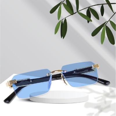 AKAYI Rectangular Sunglasses(For Men & Women, Blue)