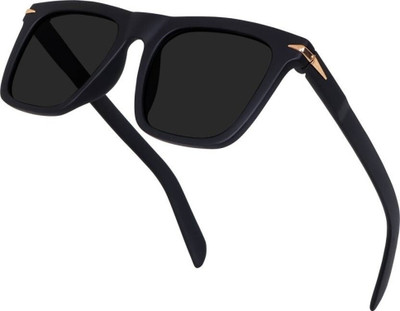 Sunglance Retro Square Sunglasses(For Men & Women, Black)