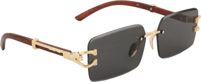 Bayberry Rectangular Sunglasses(For Men, Black)