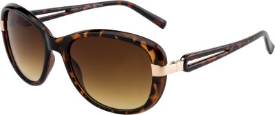 Fair-x Oval Sunglasses(For Women, Brown)