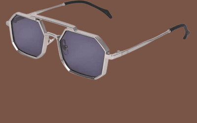 Supreno Retro Square Sunglasses(For Men & Women, Black)