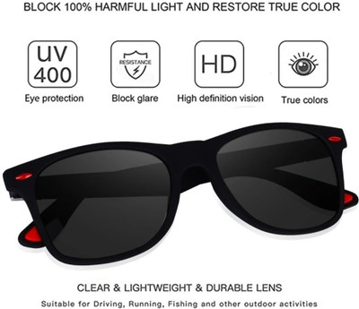 peter india Wayfarer Sunglasses(For Boys & Girls, Black)