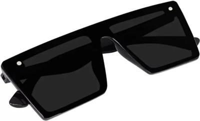 GANSTA Retro Square Sunglasses(For Men & Women, Black)