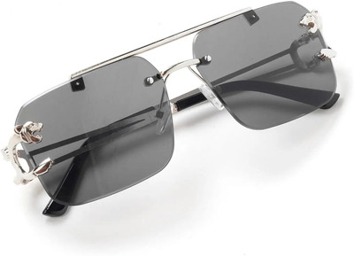 ROADWAY Rectangular Sunglasses(For Men & Women, Grey)