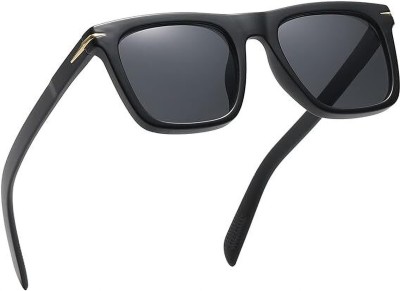 hayden haiza Retro Square Sunglasses(For Men & Women, Black)