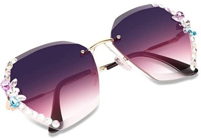 ALFATOORE Oval Sunglasses(For Women, Violet)