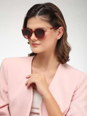 Hashtag eyewear Oval Sunglasses(For Women, Red)
