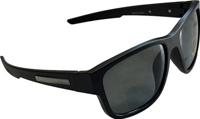 Trendz Minister Over-sized, Sports, Wrap-around Sunglasses(For Men & Women, Black)
