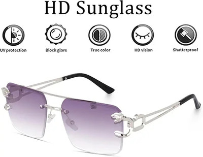 SUN STYLE Rectangular Sunglasses(For Men & Women, Black)