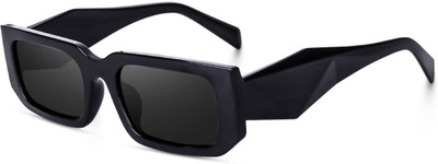 Shade House Retro Square Sunglasses(For Men & Women, Black)