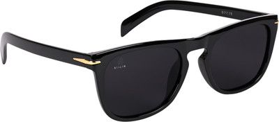 AISLIN Rectangular, Wayfarer Sunglasses(For Men & Women, Black)