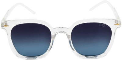HEXXA Over-sized, Rectangular, Retro Square, Wrap-around Sunglasses(For Men, Clear)