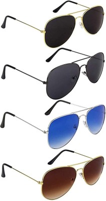 ARICKS Aviator Sunglasses(For Men & Women, Black, Blue, Brown)