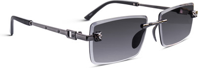 jiebo Rectangular Sunglasses(For Men, Black)