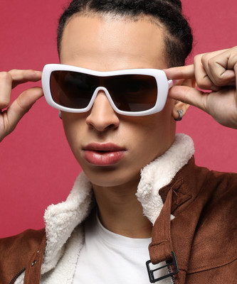 French Accent Rectangular Sunglasses(For Men, Brown)