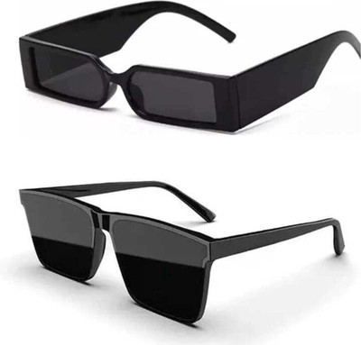 AR Cool Retro Square Sunglasses(For Men & Women, Black)