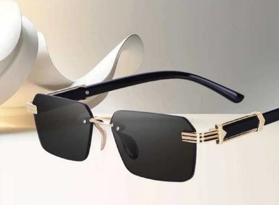 zivanto Rectangular Sunglasses(For Men & Women, Black)