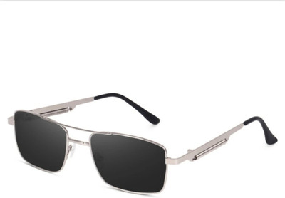 SUN STYLE Rectangular Sunglasses(For Men & Women, Black)
